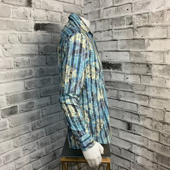 Klauss Boehler Casual Button Down Tropical Floral Print Shirt - Picture 3 of 11